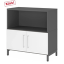 Sideboard FlexWall in Graphit und Weiß mit zwei Türen und einem offenen Fach von hjh OFFICE PRO