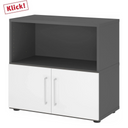 Unterbauschrank FlexWall in Graphit und Weiß mit zwei Türen und offenem Fach von hjh OFFICE PRO