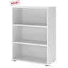 Weißes Regal FlexWall mit drei offenen Fachböden und schwarzen Stellfüßen von hjh OFFICE PRO