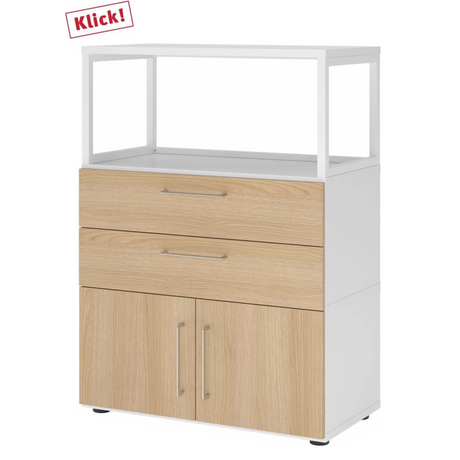 FlexWall | 3 OH | Türen + Schübe + Rahmen | mit Stellfüßen - buerostuhl24