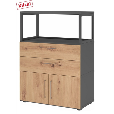 FlexWall | 3 OH | Türen + Schübe + Rahmen | mit Stellfüßen - buerostuhl24