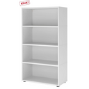 Weißes Regal FlexWall mit vier offenen Fachböden und Stellfüßen von hjh OFFICE PRO