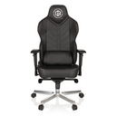 Schwarzer Gamingstuhl GAMEBREAKER COLOSSUS mit Kunstlederbezug und poliertem Sternfuß von hjh OFFICE