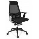 Profi-Bürostuhl GENIDIA SMART BLACK CM mit schwarzem Netzbezug und Chrom-Elementen von hjh OFFICE