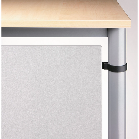 Sichtblende HR S in Silber mit hellgrauer Oberfläche und Metallrahmen von hjh OFFICE PRO