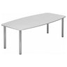 Weißer Konferenztisch KARAT 22 C mit ovaler Tischplatte und glänzenden Chromfüßen von hjh OFFICE PRO