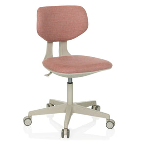 Rosa Kinderdrehstuhl KID CLASSIC mit beigem Gestell und fünf Rollen von hjh OFFICE