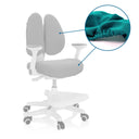 Blaues dreiteiliges Ersatzcover-Set KID WING COVER für einen Bürostuhl mit elastischem Bezug von hjh OFFICE
