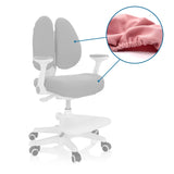 Rosa Ersatzcover-Set KID WING COVER für einen Bürostuhl mit Detailansicht des elastischen Stoffes von hjh OFFICE