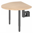 Anbauplatte LA92 C in Eiche mit graphitfarbenen Stützfüßen und Konsole von hjh OFFICE PRO