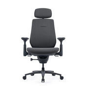 Bürostuhl LiberNovo Maxis Airflow in Graphit mit Kopfstütze, Armlehnen und fünf Rollen von Libernovo
