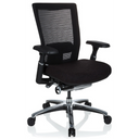 High-End-Bürostuhl NOVA PRO ALU in Schwarz mit Netzrückenlehne und glänzendem Fußkreuz von hjh OFFICE