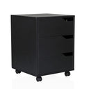 Schwarzer Rollcontainer ORGANISER I mit drei Schubladen und vier Rollen von hjh OFFICE
