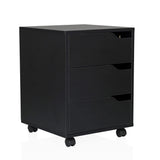 Schwarzer Rollcontainer ORGANISER I mit drei Schubladen und vier Rollen von hjh OFFICE