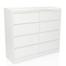 Weiße Kommode OSOYRO mit acht Schubladen und einer Ablagefläche von hjh LIVING