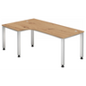 Höhenverstellbarer Schreibtisch QUEO 82 S in Asteiche mit weißen Beinen von hjh OFFICE PRO