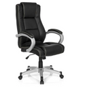 Schwarzer Gamingstuhl RELAX CL180 mit Kunstlederbezug und silberfarbenen Armlehnen von MyBuero