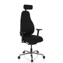 High-End-Bürostuhl RESISTIO mit schwarzem Bezug, Kopfstütze und Armlehnen von hjh OFFICE