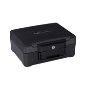 Schwarzer Tresor Safe Compact Slim mit robustem Gehäuse und einem Schloss von hjh OFFICE