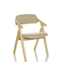 Beiger Klappstuhl SCANDIO mit hellem Holzgestell und gepolsterter Sitzfläche von hjh OFFICE