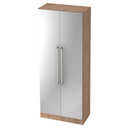 Schrank SIGNA G 7200 in Nussbaum-Optik mit silbernen Metallfronten und Chromgriffen von hjh OFFICE PRO