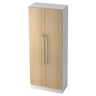 Schrank SIGNA G 7200 in Weiß und Eiche mit zwei Chromgriffen von hjh OFFICE PRO