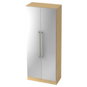 Schrank SIGNA G 7200 in Ahorn und Silber mit zwei silbernen Metallgriffen von hjh OFFICE PRO