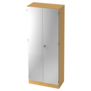 Aktenschrank SIGNA K 6100 SG in Buche mit silberfarbenen Metalltüren und Schloss von hjh OFFICE PRO