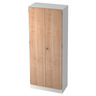 Schrank SIGNA K 6100 SG mit weißem Korpus und Fronten in Nussbaum-Optik von hjh OFFICE PRO