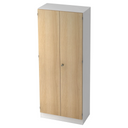 Aktenschrank SIGNA K 6100 SG in Weiß und Eiche mit zwei Türen und einem Schloss von hjh OFFICE PRO