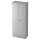 Grauer Metallschrank SIGNA K 6100 SG mit zwei Türen und einem zentralen Schlossgriff von hjh OFFICE PRO