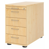 Standcontainer SIGNA SC50 in Ahorn-Optik mit vier Schubladen und silberfarbenen Bügelgriffen von hjh OFFICE PRO