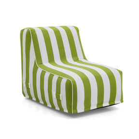 Luftsofa Sitzolo Air mit grün-weiß gestreiftem Bezug von hjh LIVING