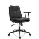 Schwarzer Homeoffice-Bürostuhl SMALLO mit Kunstlederbezug und Armlehnen von hjh OFFICE