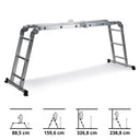 Aluminium-Klappleiter SOLID W3 mit zwölf Stufen in verschiedenen Stellpositionen von hjh OFFICE