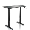 Schwarzer Stehschreibtisch STAND CR mit Kurbelmechanismus und T-Fuß-Gestell von hjh OFFICE