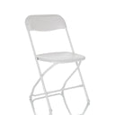 Weißer Outdoor-Stuhl TUDELA XXL W mit klappbarem Gestell und glatter Sitzfläche von hjh OFFICE