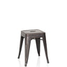 Schwarz-goldener Bistrohocker VANTAGGIO aus Metall mit quadratischer Sitzfläche von hjh OFFICE