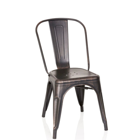 Bistrostuhl VANTAGGIO COMFORT in Schwarz-Gold-Optik mit Metallgestell und geschwungener Rückenlehne von hjh OFFICE
