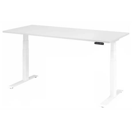 Elektrisch höhenverstellbarer Schreibtisch XDKB 19 W in Weiß mit digitalem Bedienfeld von hjh OFFICE PRO
