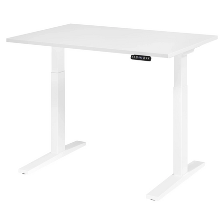 Elektrisch höhenverstellbarer Schreibtisch XMKA 12 W in Weiß mit digitalem Bedienfeld von hjh OFFICE PRO