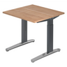 Höhenverstellbarer Schreibtisch XTRA XB 8 GC in Nussbaumoptik mit grauen Beinen von hjh OFFICE PRO