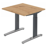 Höhenverstellbarer Schreibtisch XTRA XB 8 GC in Asteiche mit dunkelgrauem Gestell von hjh OFFICE PRO