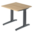 Höhenverstellbarer Schreibtisch XTRA XB 8 GG in Eicheoptik mit dunkelgrauem Untergestell von hjh OFFICE PRO