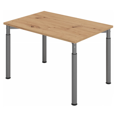 Höhenverstellbarer Schreibtisch YAMA 12 G in Asteiche mit graphitgrauen Beinen von hjh OFFICE PRO