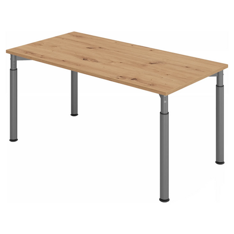 Höhenverstellbarer Schreibtisch YAMA 16 G in Asteiche mit graphitfarbenen Beinen von hjh OFFICE PRO